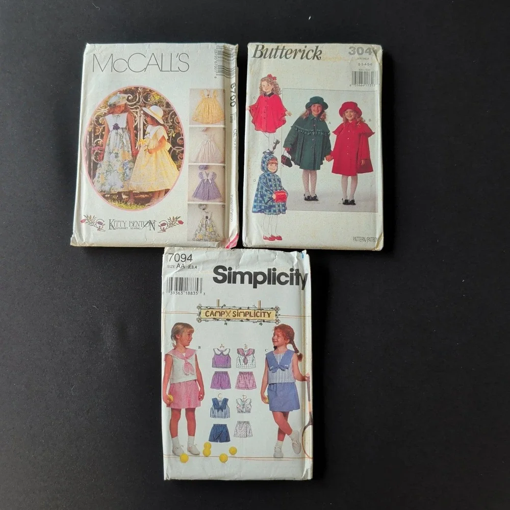 Lot of 11 Vintage Uncut Sewing Patterns Simplicity Butterick Vogue Childrens